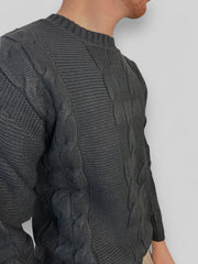 Maglione treccia nero