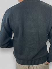 Maglione treccia nero