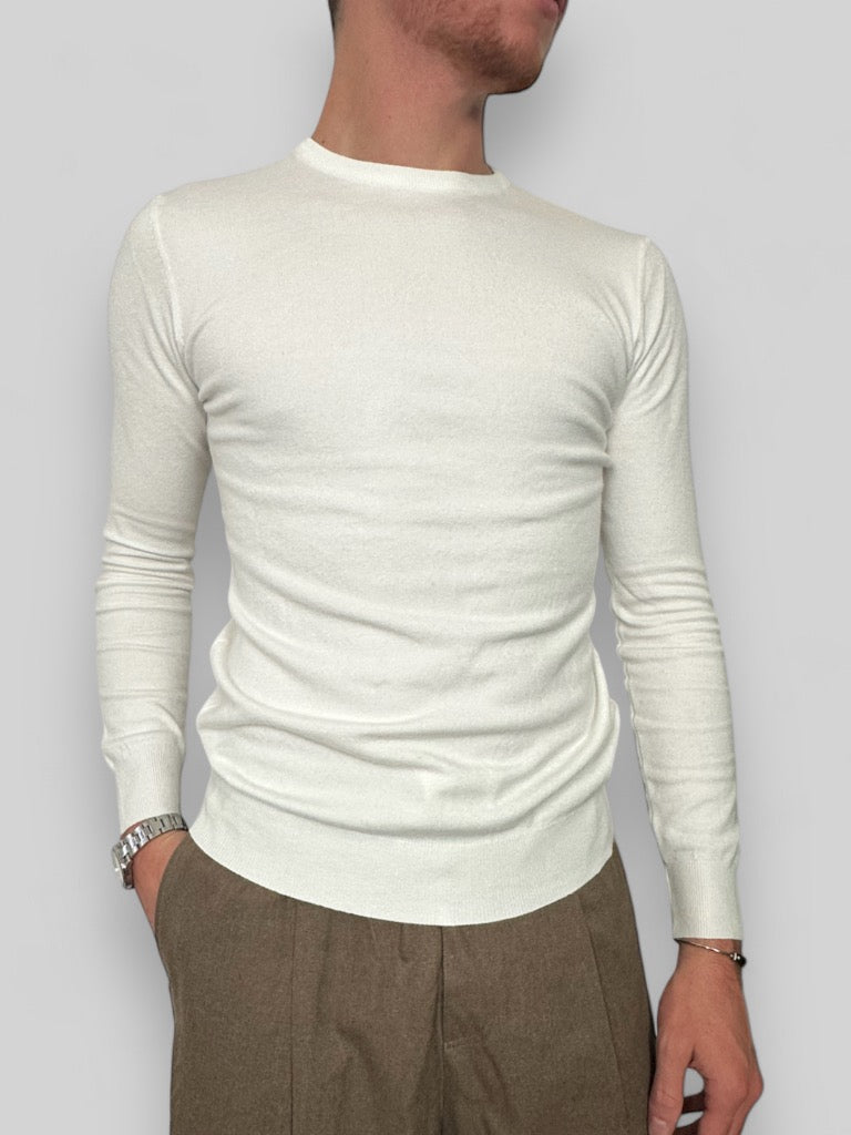 Maglione girocollo bianco