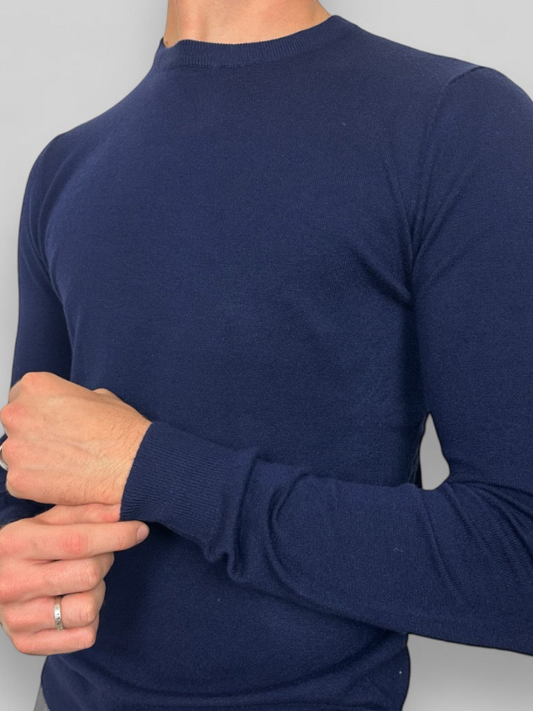 Maglione girocollo blu